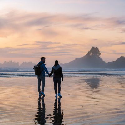 Couple walking together